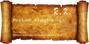 Reitzer Klaudia névjegykártya